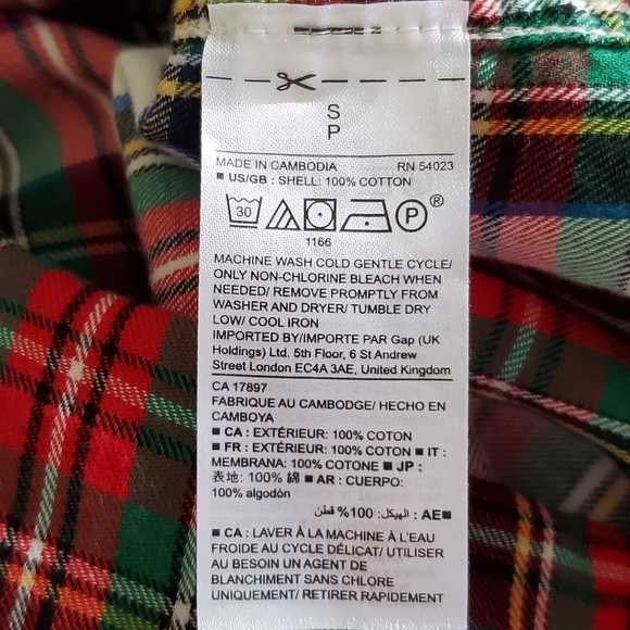 GAP Boyfriend Fit Plaid Cotton Button Up - Picture 8 of 8